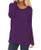 CYiNu Long Sleeve Womens Shirts for Fall TopsTrendy Casual Shirt Tunic Blouses Long Tunics  Purple  2XL