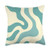 Retro Liquid Swirl Abstract Pattern Design Green Pastel Throw Pillow  18x18  Multicolor