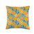 Fruity Bright Studio Orange fruit halves with leaves on green background. Throw Pillow  16x16  Multicolor