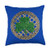 Atteestude Green Shamrock  Celtic Knots With Blue Background Throw Pillow  18x18  Multicolor