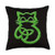 Atteestude Abstract Green Trinity Knot Celtic Cat Throw Pillow  18x18  Multicolor