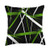 taiche Seamless Abstract Green and White Lines On Black Pattern Throw Pillow  18x18  Multicolor