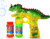 Haktoys Jurassic Dinosaur Bubble Gun Shooter Light Up Blower | Toy Bubble Blaster for Toddlers, Kids, Parties | LED Flashing Lights, Extra Refill Bottle, Sound-Free (Complimentary Batteries Included)