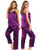 SWOMOG Womens Sexy Lingerie Silk Satin Pajamas Cami Set Sleepwear Sexy Nightwear Purple