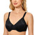 DELIMIRA Women's Full Coverage Minimizer Underwire Unlined Support Cotton Bra Black 34F