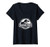 Womens Jurassic Park All White Spray Paint Stencil Movie Logo V-Neck T-Shirt