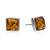 Amber Sterling Silver Square Stud Earrings