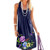 F_Gotal Dresses for Women Summer Beach Boho Sleeveless Floral Sundress Pockets Swing Casual Loose Cover Up Cocktail Dark Blue