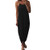 Women's Summer Boho Long Plain Dress Spaghetti Strap Loose Beach Sleeveless Cami Maxi Sundress Black