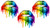 FESLLC Gay Pride Bumper Sticker Lips Smile Rainbow Design Decal (3 Pack)