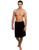 TowelSelections Men's Wrap  Shower  and  Bath  Terry Velour Towel Large X-Large Black