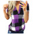 WUAI-Women Casual Short Sleeve Plaid Tunic Shirts Plus Size Henley V Neck Pullover Blouse Flowy Tops  Purple XX-Large