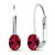 Gem Stone King 925 Sterling Silver Red Created Ruby Earrings For Women  1.36 Ct Oval 6X4MM