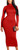 GOBLES Women's Sexy Turtleneck Long Sleeve Elegant Bodycon Party Long Dress Red