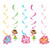Creative Converting Pink Luau Fun 5 Count Dizzy Danglers Hanging Party Decoration