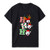 Sumen Ho Ho Ho Santas Hat Shirt Women Christmas Holiday Short Sleeve Letter Print Tee Top Black