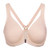 DELIMIRA Women's Underwire Support Unlined Plunge Full Coverage Racerback Front Closure Bras Beige 36DD