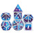 Dragon Scale Metal Dice Set D and D  DNDND 7 PCS Metallic Dungeons and Dragons with Bag DND Dice  Blue and Purple with Silver Edge