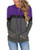 LERUCCI Women's Casual Long Sleeve Drawstring Pullover Sweatshirt Color Block Hoodies Tops with Front Kangaroo Pocket Purple Large