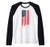 American Flag Graffiti Dripping Paint Design USA Raglan Baseball Tee