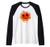 Halloween Jack-O-Lantern Pumpkin Face Splatter Paint Raglan Baseball Tee