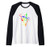Rainbow Paint Splash Splatter Raglan Baseball Tee
