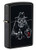Zippo Bar Skull Design Black Matte Pocket Lighter  One Size