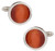 Cuff-Daddy Round Orange Catseye-Style Cufflinks with Presentation Box