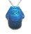 BLUE SCARAB NECKLACE Egyptian Revival Beetle Pendant Silver Plt