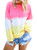 Eytino Women Casual Tie Dye Sweatshirt Long Sleeve Colorblock Pullover Tops Small Pink