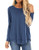 HIYIYEZI Women's Casual Long Sleeve Round Neck Loose Tunic T Shirt Blouse Tops  X-Large Blue