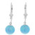 Trustmark Sterling Silver Azure Blue Synthetic Opal Ball Leverback Drop Earrings