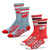 For Bare Feet Men's NCAA  2-Pack -4 Stripe Deuce Crew Socks  Wisconsin Badgers-2 Pack-Team Color  and  Grey  Medium  5-10