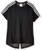 adidas Women's Designed 2 Move 3-Stripes Training Tee  Black White  Medium