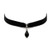 Arthlin Black Crystal Rhinestone Pendant on Black Velvet Choker Necklace for Women