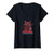 Womens Marvel Deadpool Deadly Paint Splatter Portrait Logo V-Neck T-Shirt