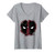 Womens Marvel Deadpool Dark Paint Splatter Logo V-Neck T-Shirt