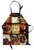 Lunarable Brown Apron  I Love Coffee Theme Collage Roasted Beans Brewing Machines and Cups Aromatic Drink  Unisex Kitchen Bib with Adjustable Neck for Cooking Gardening  Adult Size  White Brown
