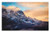 Lunarable Mountain Doormat  Rising Sun at The Alps Snowy Scene Pine Tree Forest on Piedmont Natural Paradise  Decorative Polyester Floor Mat with Non-Skid Backing  30" X 18"  Peach Blue