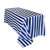 Your Chair Covers - 90 x 132 inch Rectangular Satin Tablecloth - Royal Blue White Striped  Rectangle Shiny Satin Table Linens for 6 ft Rectangular Tables