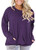 PLOKNRD Pocket Shirts for Women Plus Size Casual Loose Long Sleeve Fit Tunic Top Baggy Comfy Blouse  18W Purple