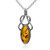 Ian and Valeri Co. Light Amber Sterling Silver Celtic Pendant Necklace Chain 18"