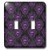 3dRose Purple and Black Framed Skulls Gothic Pattern - Light Switch Covers  lsp_338011_2