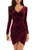 GUBERRY Burgundy Red Velvet Sexy V Neck New Years Eve Dress Winter Wedding Guest Dresses for Women Medium Wine GUBERRY Burgundy Red Velvet Sexy V Neck New Years Eve Dress Winter Wedding Guest Dresses for Women Medium Wine
