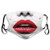 Comfortable Printed mask Red and Black  Cosmetic Lipstick in Vivid Alluring Colors Photo of Model Lips Scarlet Pale Grey Windproof Facial decorations for Adults Size?M