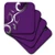 3D Rose A Purple Background with A Sliver Flourish Overlay Soft Coasters  Multicolor