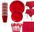 Party City Solid Red Party Tableware Supplies for 20 Guests  Include Plates  Napkins  Utensils  Cups  and Table Covers