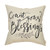 Fahrendom Rustic Count Your Blessings Olive Branch Farmhouse Style Spring Sign Cotton Linen Home Decorative Throw Pillow Case Cushion Cover with Words for Sofa Couch, 18 x 18 in