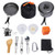 G4Free 11PCS 13PCS Camping Cookware Mess Kit Hiking Backpacking Picnic Cooking Bowl Non Stick Pot Pan Knife Spoon Set 13PCS Black