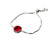 Recycled Vintage 1940's Red Beer Bottle Glass and Sterling Silver Botanical Series Adjustable Slider Bracelet Recycled Vintage 1940's Red Beer Bottle Glass and Sterling Silver Botanical Series Adjustable Slider Bracelet